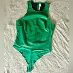Faux leather bodysuit